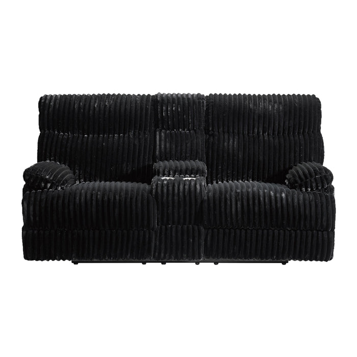 Admiral Loveseat with Console in Masis Black