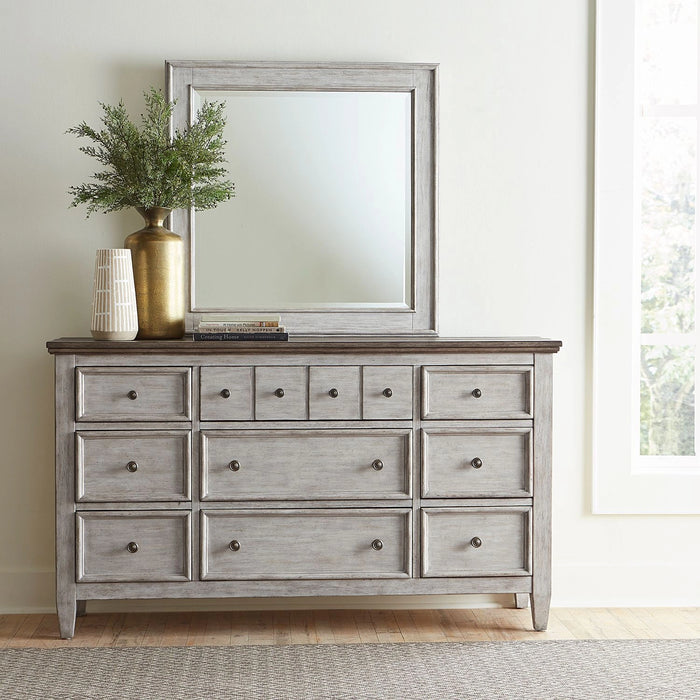 Heartland King Opt California Panel Bed, Dresser & Mirror, Night Stand image