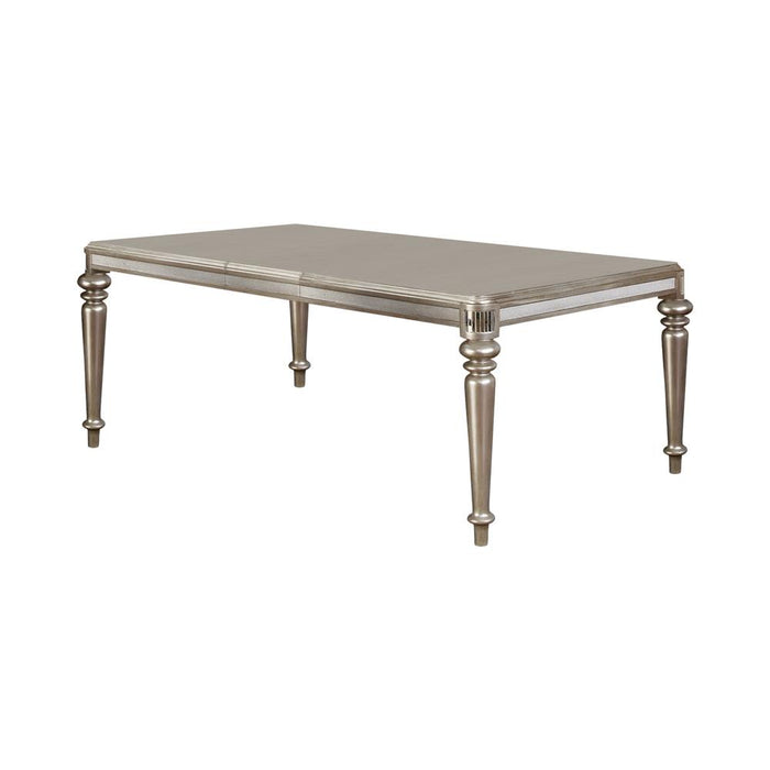 Bling Game Rectangular Dining Table with Leaf Metallic Platinum image