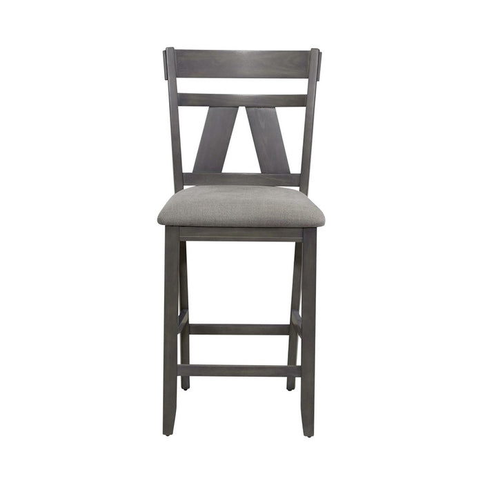 Liberty Furniture Lawson Splat Back Counter Chair (Set of 2) in Weathered Gray