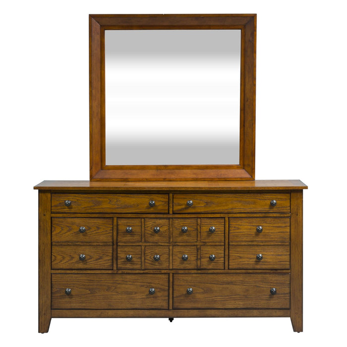 Grandpas Cabin Queen Sleigh Bed, Dresser & Mirror