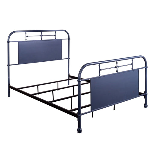 Vintage Series Queen Metal Bed in Navy - Red Gate Home Furnishings (Ball Ground, GA)