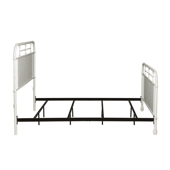 Vintage Series King Metal Bed in Antique White - Red Gate Home Furnishings (Ball Ground, GA)
