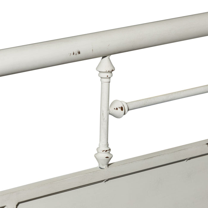 Vintage Series King Metal Bed in Antique White - Red Gate Home Furnishings (Ball Ground, GA)