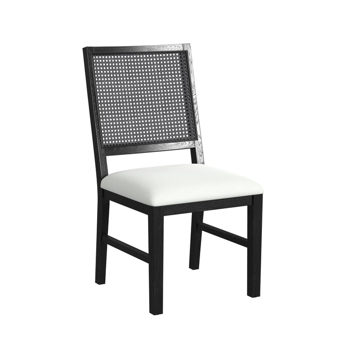 Bahama Breeze Dining Chair with White Fabric in Black (2 Per Carton)