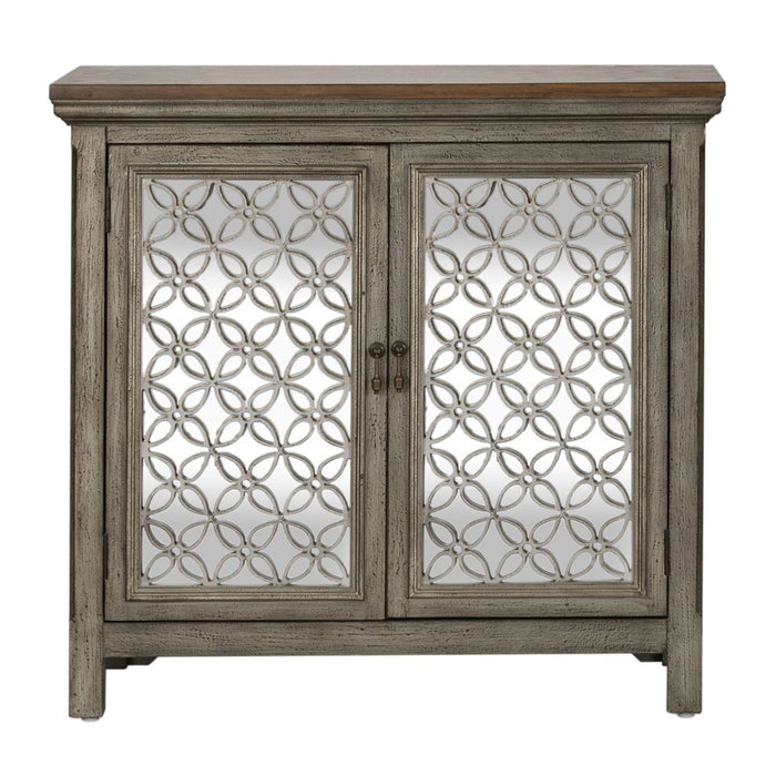 Liberty Furniture Westridge 2 Door Accent Cabinet in Wire Brushed Gray and White image