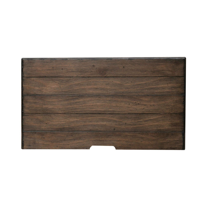 River Place 3 Drawer Nightstand with Charging Station in Riverstone White and Tobacco image
