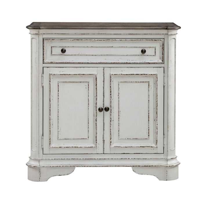 Magnolia Manor Accent Cabinet in Antique White & Weathered Bark EST SHIP TIME APPX 4 WEEKS image