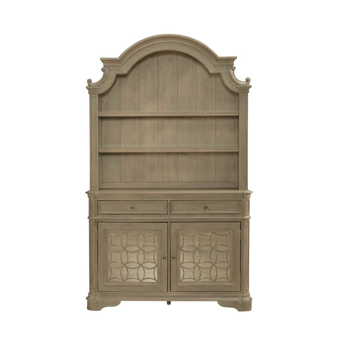 Liberty Furniture Magnolia Manor Buffet with Hutch in Weathered Bisque