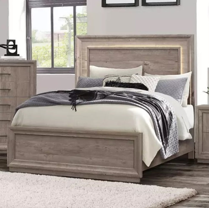 Liberty Furniture Horizons Queen Panel Bed with HB Lights in Graystone image
