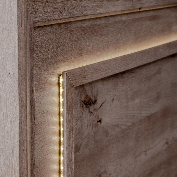 Liberty Furniture Horizons King Panel Storage Bed with HB Lights in Graystone