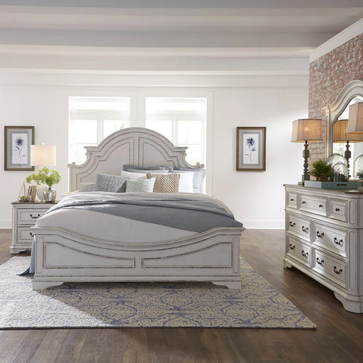 Magnolia Manor King Panel Bed, Dresser & Mirror, Night Stand image