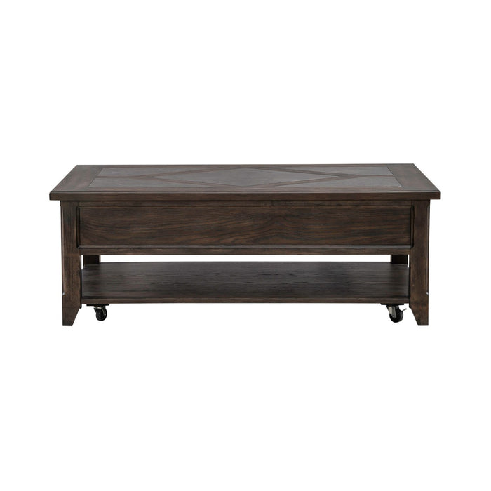 Paradise Valley Rectangular Cocktail Table in Saddle Brown