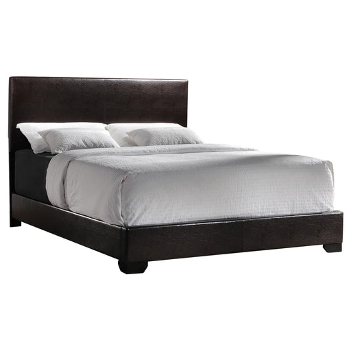 Conner California King Upholstered Panel Bed Dark Brown image