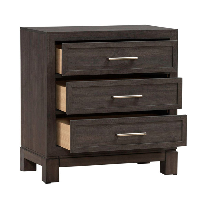Liberty Furniture Modern Edge Nightstand w/ Charging Station in Caffe
