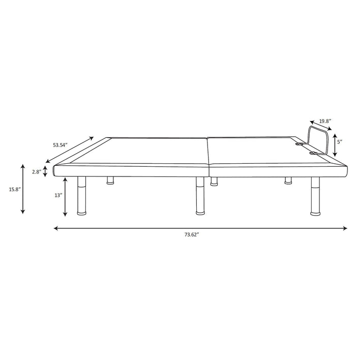 Negan Eastern King, E.King, Queen, & Twin XL Adjustable Bed Base Grey and Black