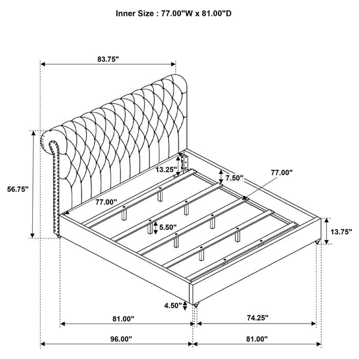 Devon Bedroom Set Wine Red and Dark Oak