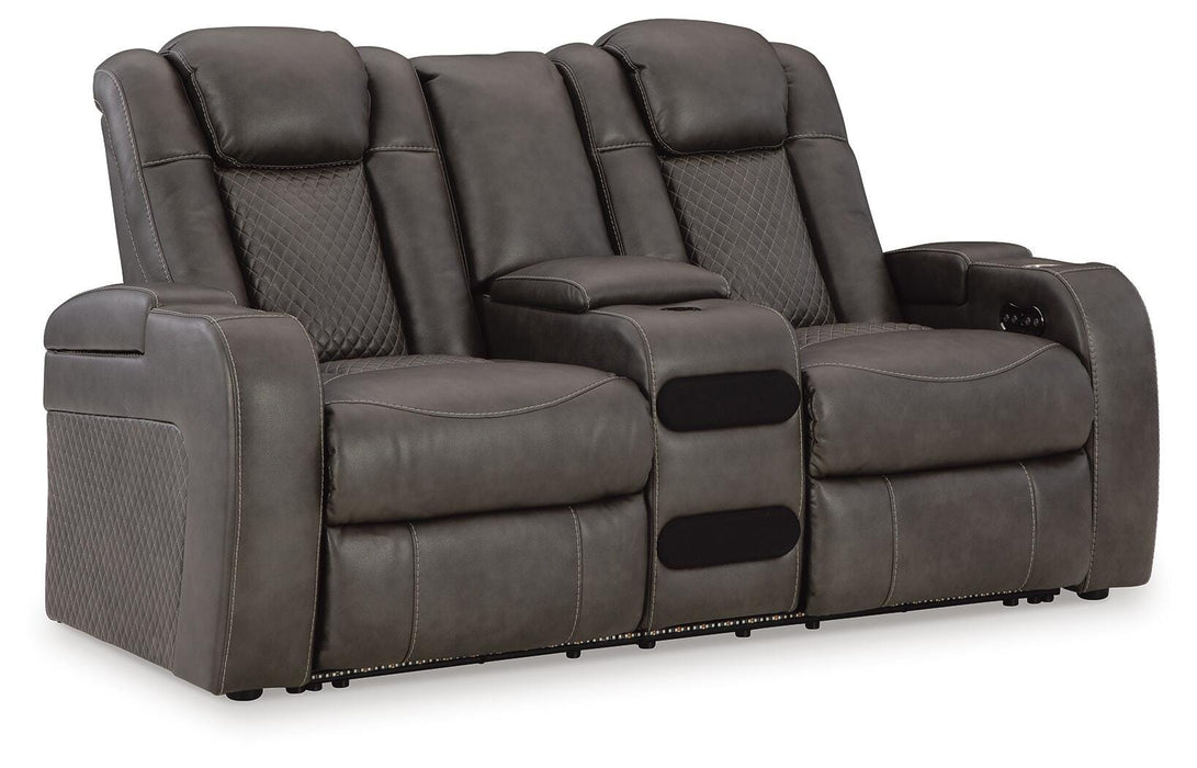Fyne-Dyme Power Reclining Loveseat with Console - Red Gate Home Furnishings (Ball Ground, GA)