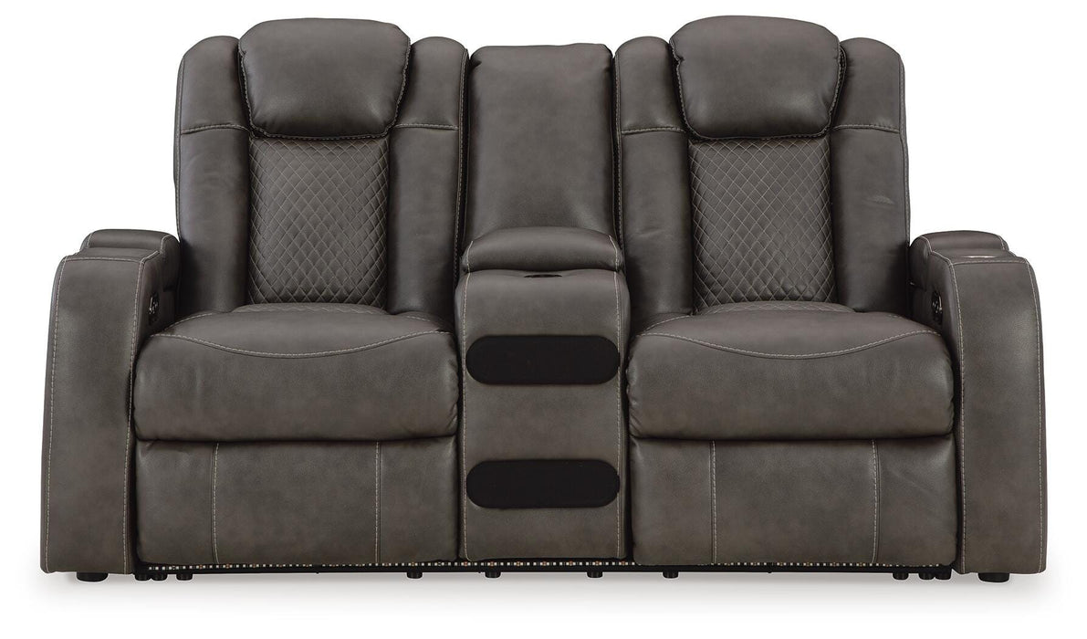 Fyne-Dyme Power Reclining Loveseat with Console - Red Gate Home Furnishings (Ball Ground, GA)