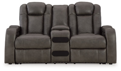 Fyne-Dyme Power Reclining Loveseat with Console - Red Gate Home Furnishings (Ball Ground, GA)