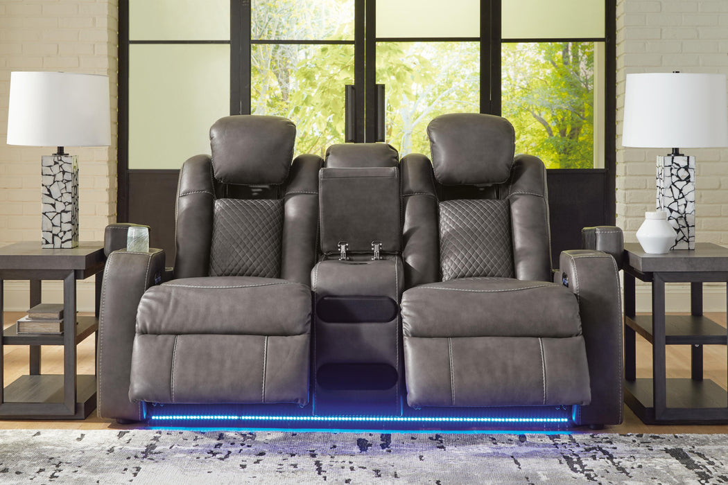 Fyne-Dyme Power Reclining Loveseat with Console - Red Gate Home Furnishings (Ball Ground, GA)
