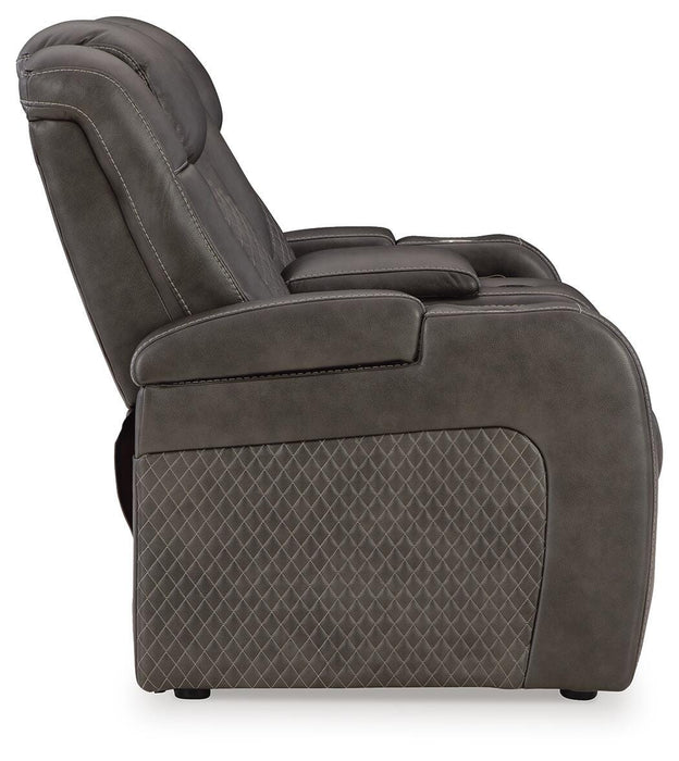 Fyne-Dyme Power Reclining Loveseat with Console - Red Gate Home Furnishings (Ball Ground, GA)