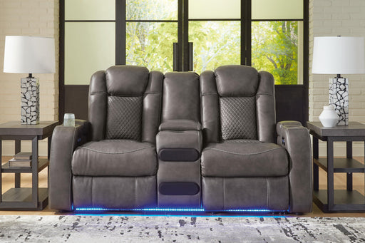 Fyne-Dyme Power Reclining Loveseat with Console - Red Gate Home Furnishings (Ball Ground, GA)