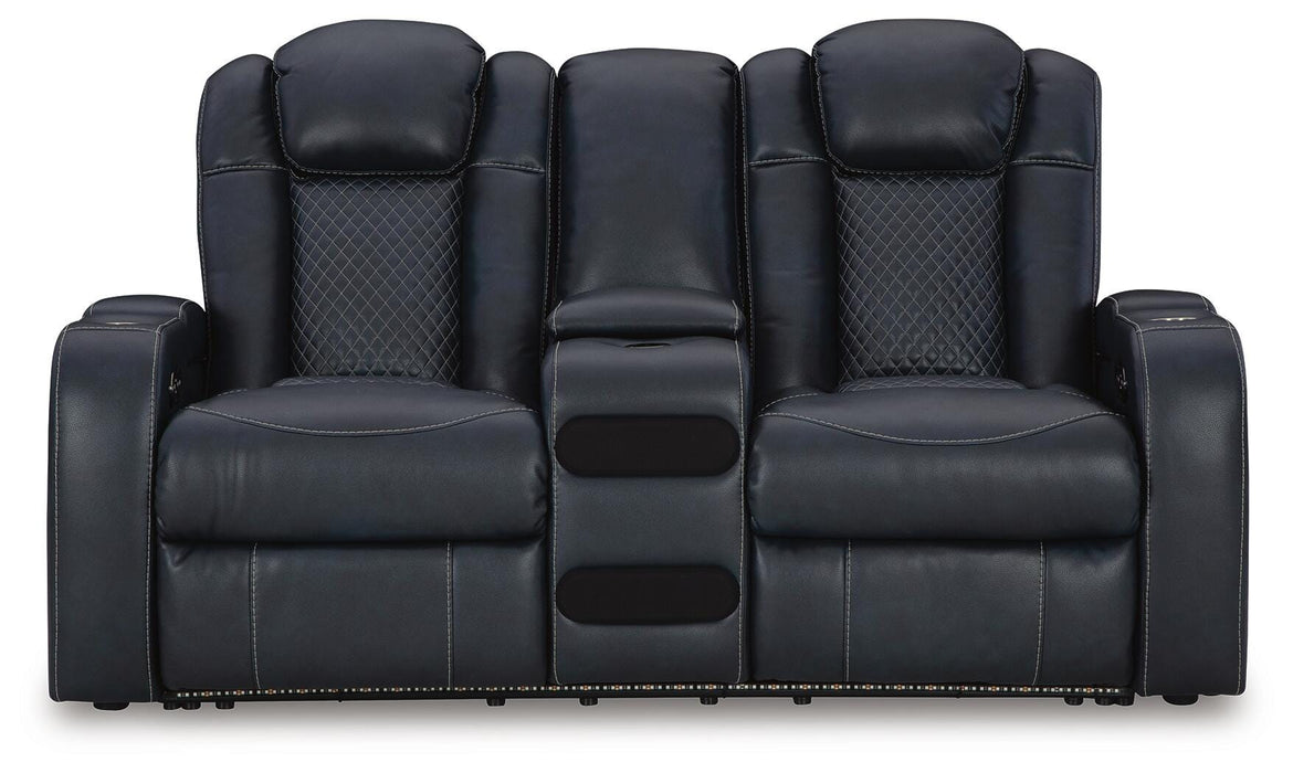 Fyne-Dyme Power Reclining Loveseat with Console - Red Gate Home Furnishings (Ball Ground, GA)