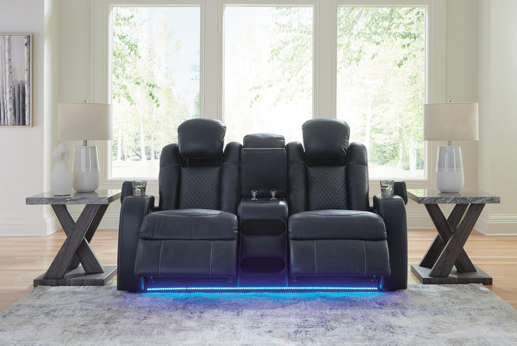 Fyne-Dyme Power Reclining Loveseat with Console - Red Gate Home Furnishings (Ball Ground, GA)