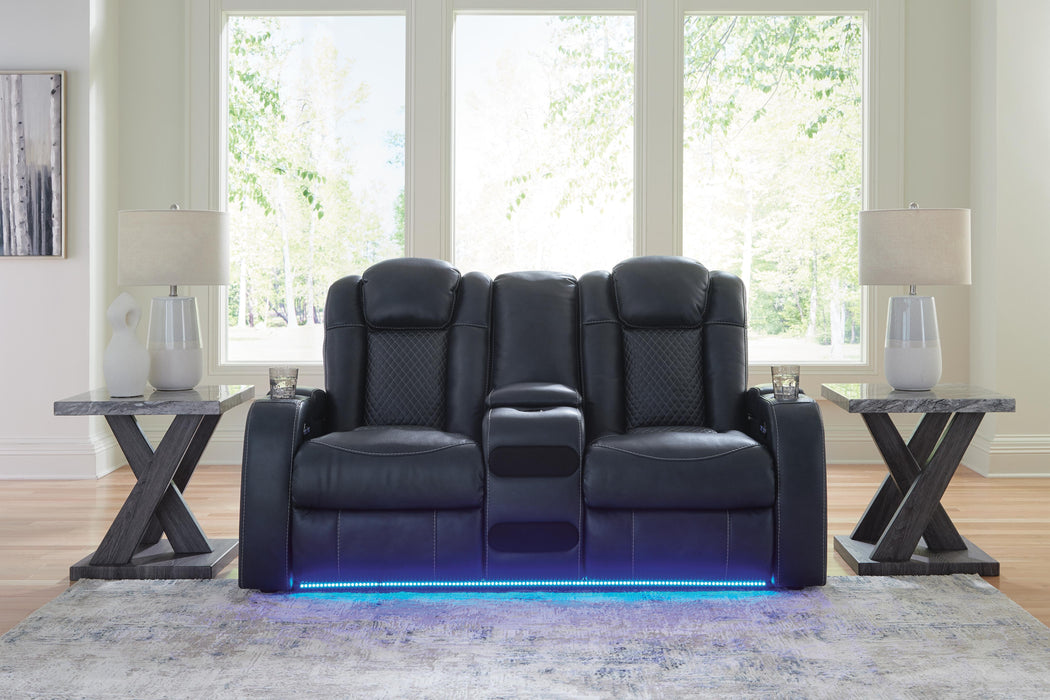 Fyne-Dyme Power Reclining Loveseat with Console - Red Gate Home Furnishings (Ball Ground, GA)