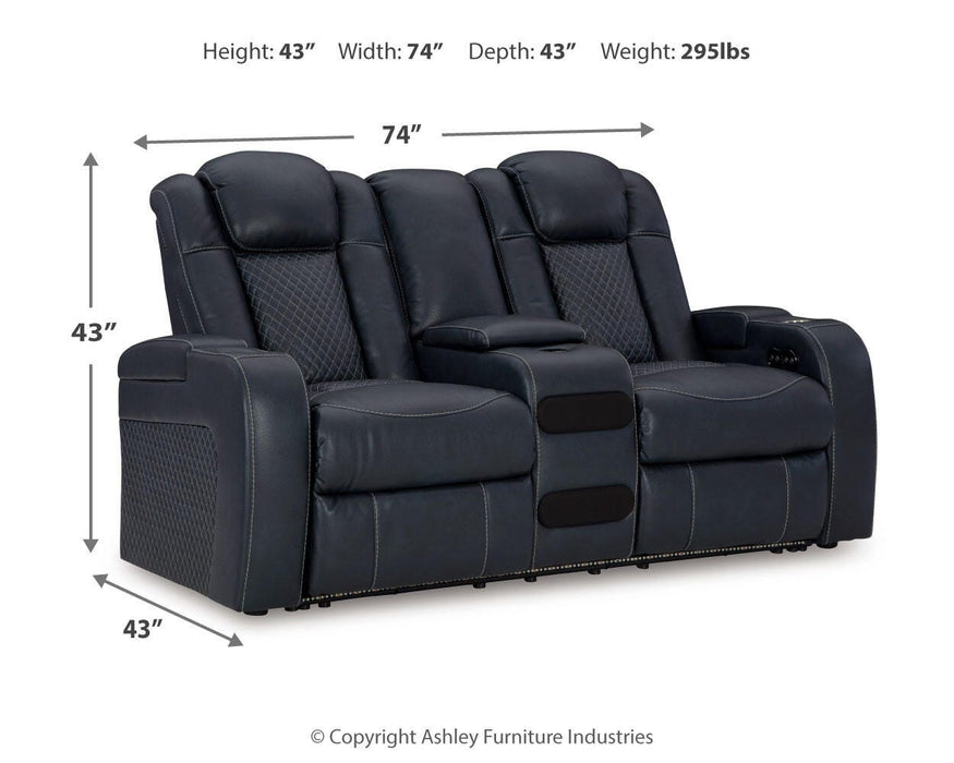 Fyne-Dyme Power Reclining Loveseat with Console - Red Gate Home Furnishings (Ball Ground, GA)