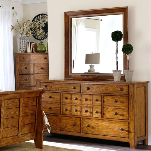 Grandpas Cabin Sleigh Bed, Dresser & Mirror image