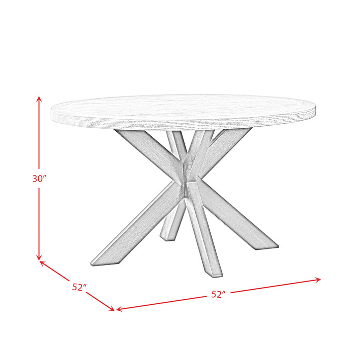 Axel 5PC Standard Height Dining Set in Espresso-Round Table and Four Light Grey Fabric Chairs