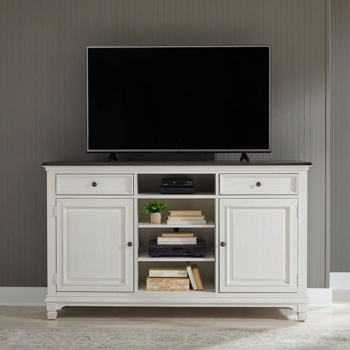 Liberty Furniture Allyson Park 68 Inch Highboy TV Console in Wirebrushed White