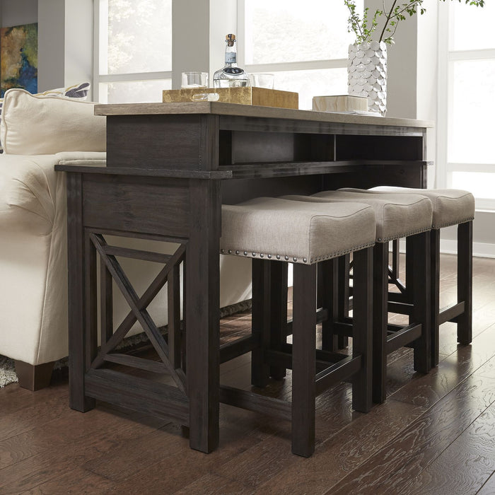 Heatherbrook Console Bar Table in Charcoal and Ash image