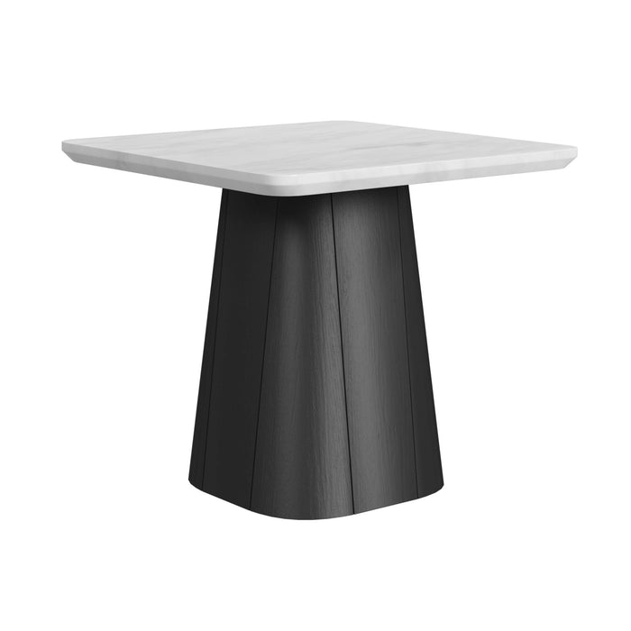 Edison 2PC Occasional Table Set in White and Black-Coffee Table & End Table
