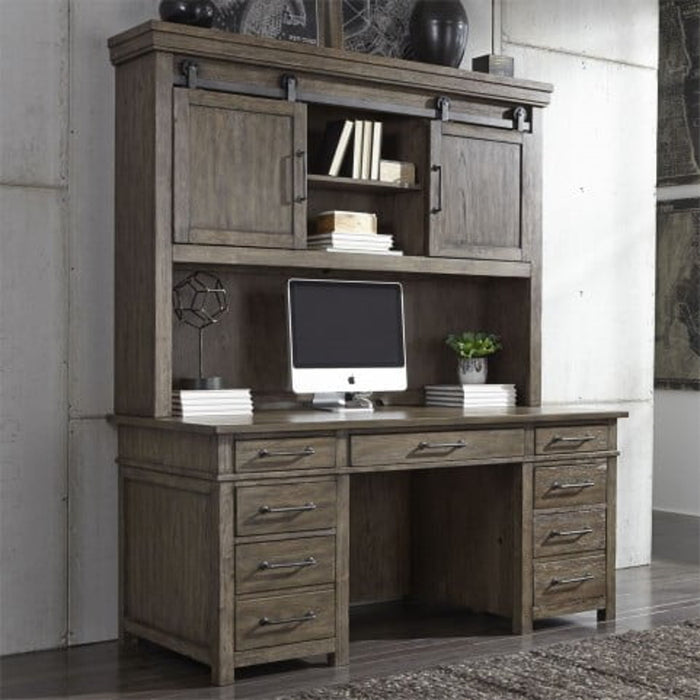 Liberty Sonoma Road Desk/Credenza in Weather Beaten Bark