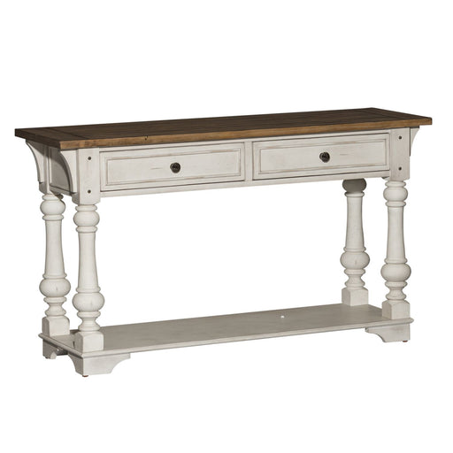 Morgan Creek Sofa Table in Antique White - Red Gate Home Furnishings (Ball Ground, GA)