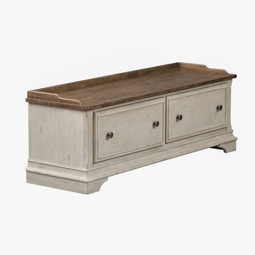 Morgan Creek Storage Hall Bench in Antique White - Red Gate Home Furnishings (Ball Ground, GA)
