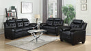 Finley Upholstered Pillow Top Arm Living Room Set Black image