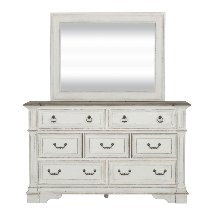 Abbey Park King California Sleigh Bed, Dresser & Mirror image