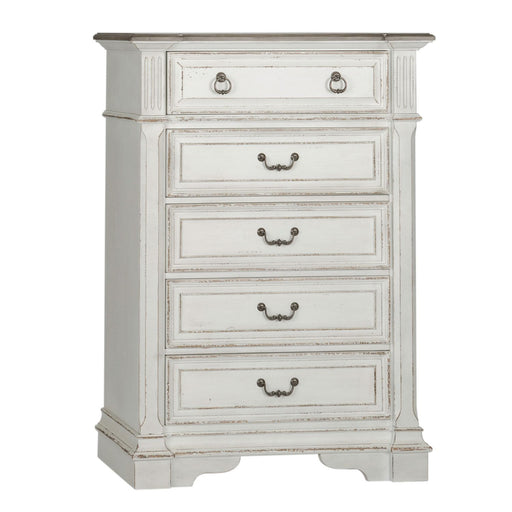 Abbey Park Drawer Chest in Antique White - Red Gate Home Furnishings (Ball Ground, GA)