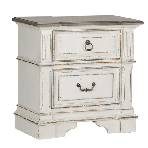 Abbey Park Drawer Nightstand in Antique White - Red Gate Home Furnishings (Ball Ground, GA)