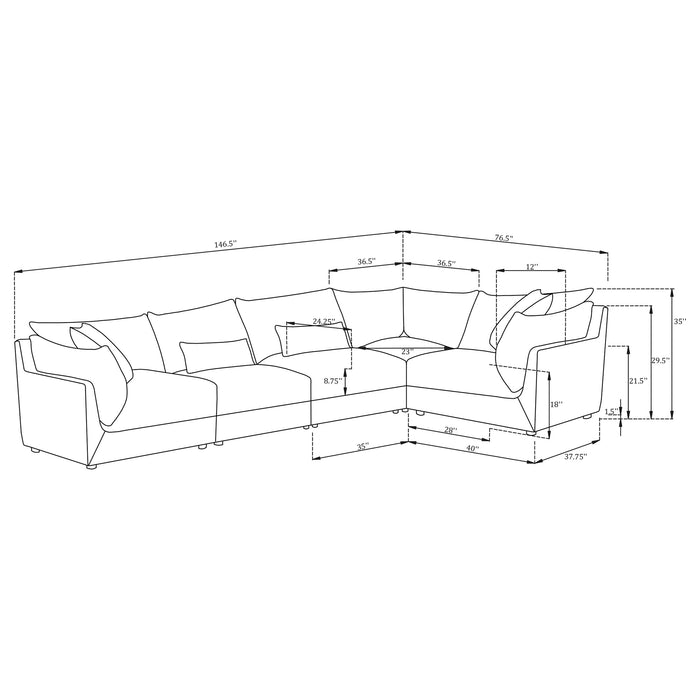 Sasha 5 Piece Sectionals
