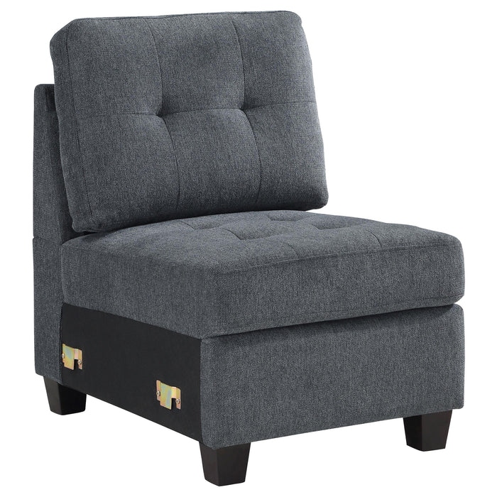 Georgina Upholstered Armless Chair Steel