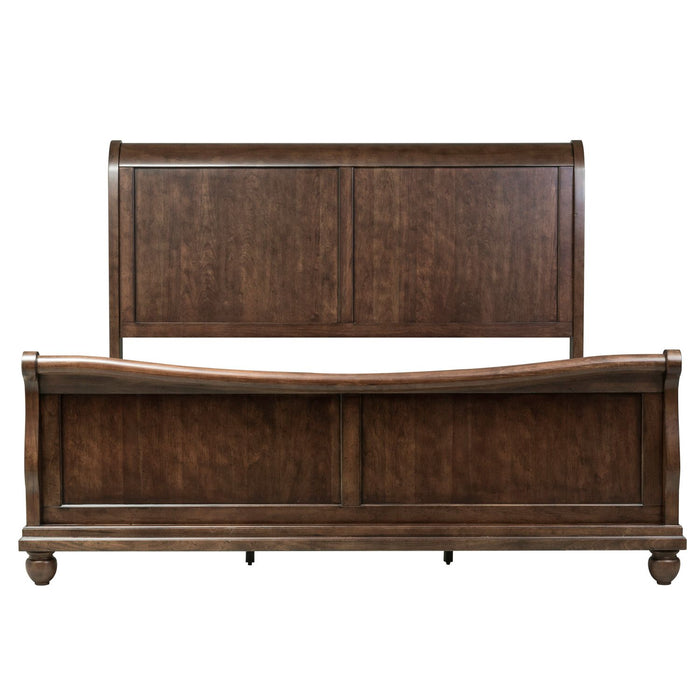 Rustic Traditions King California Sleigh Bed, Dresser & Mirror, Chest