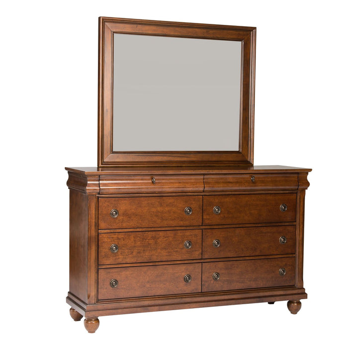Rustic Traditions King California Sleigh Bed, Dresser & Mirror, Night Stand