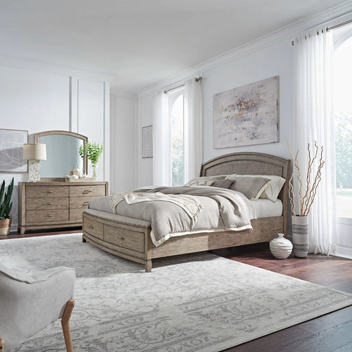 Avalon King California Panel Storage Bed, Dresser & Mirror image