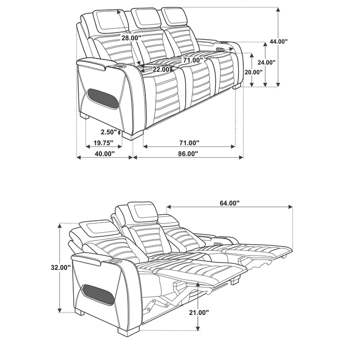 Zuma Dual Power Reclining Sofa Set