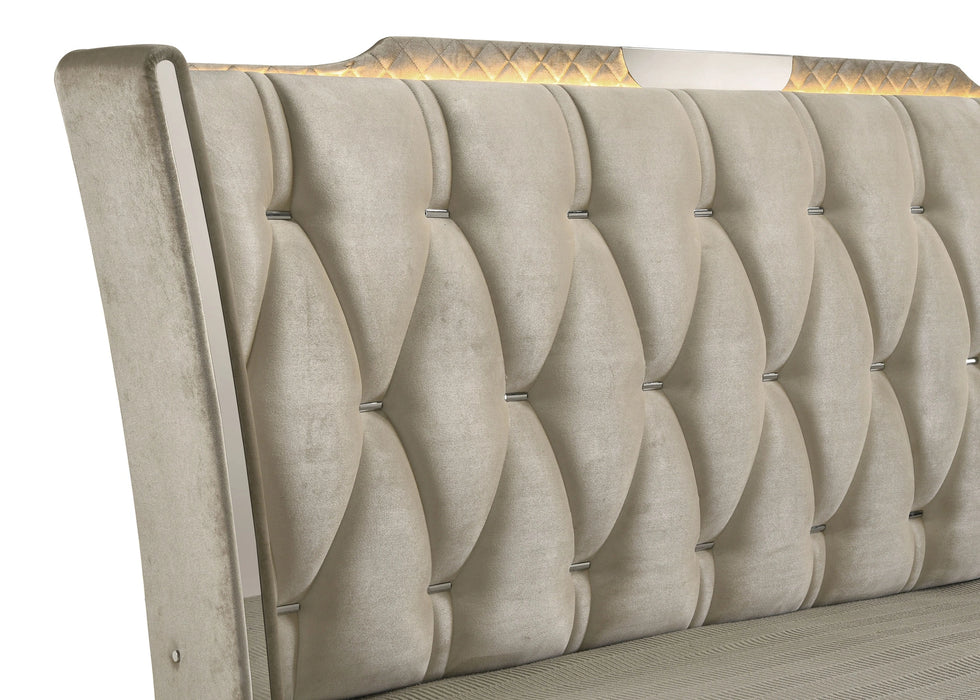 Lorient Wingback Bed with LED Lighting